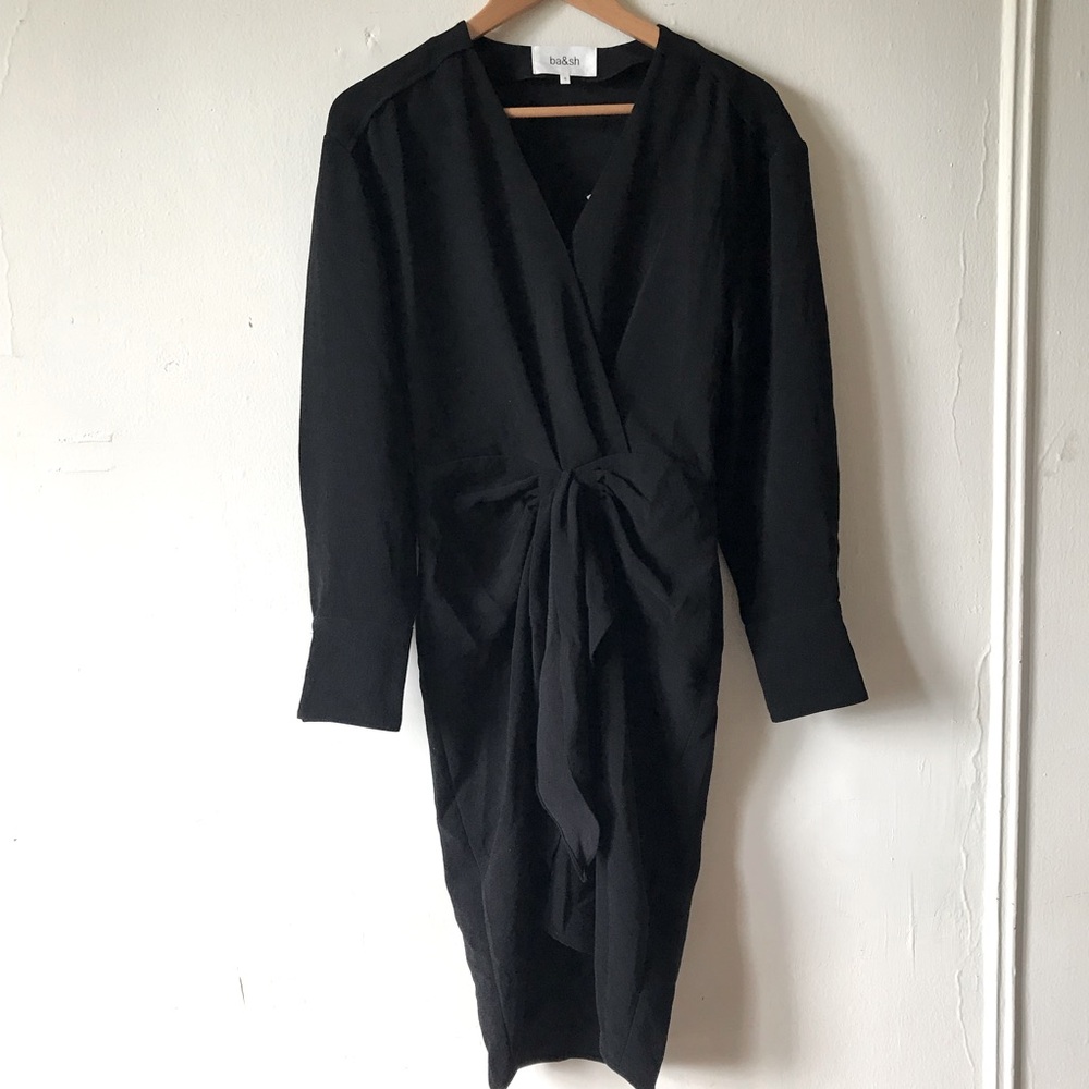 ba&sh Kiari Draped Mini Dress Black XS - Picture 8 of 16